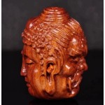 Natural cliff cypress Laos rosewood carving personality hand-carved mahogany hand-carved ornaments between good and evil thoughts